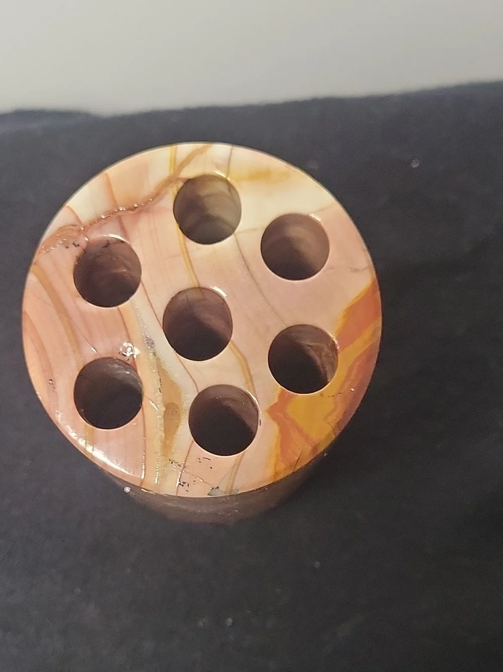 Vintage Onyx Pen Pencil Or Make Up Brush Holder